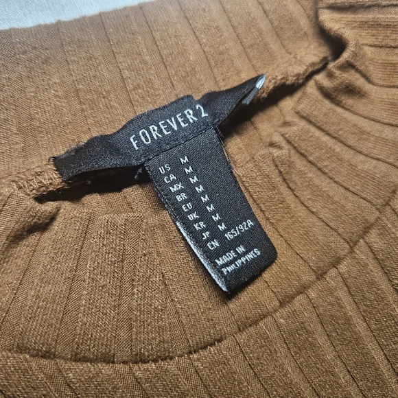 Forever 21 Caramel Tan Ribbed Bodycon Dress - Picture 3 of 5
